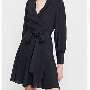 Dark navy blue silky wrap dress!